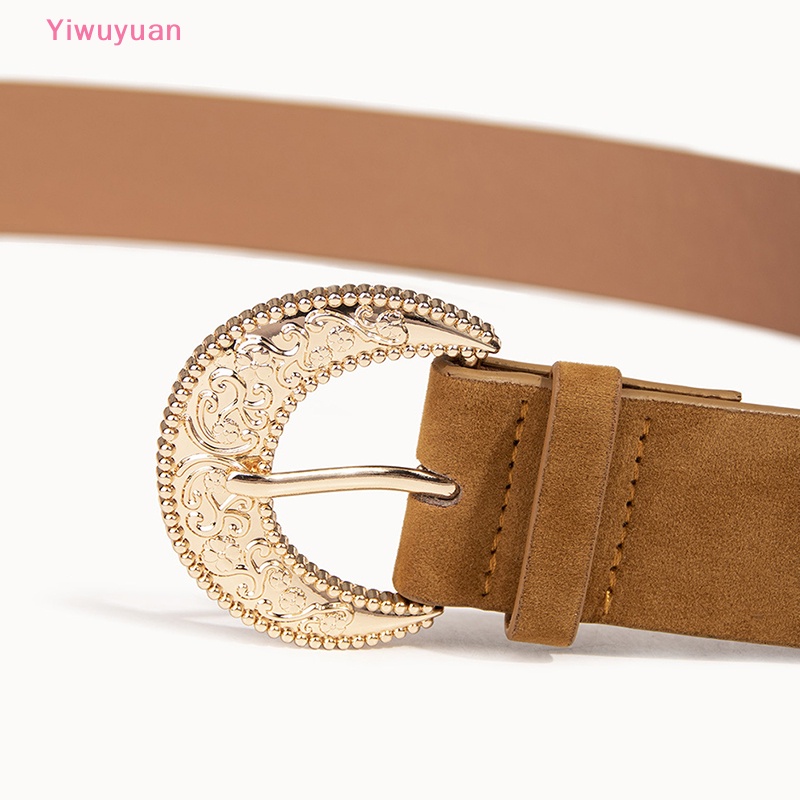 < Yiwuyuan > Thắt Lưng Nhung Da Cừu Cổ Điển Thời Trang Thu Đông Đa Năng Chạm Khắc Hoa Phong Cách Pháp Mới Cho Nữ