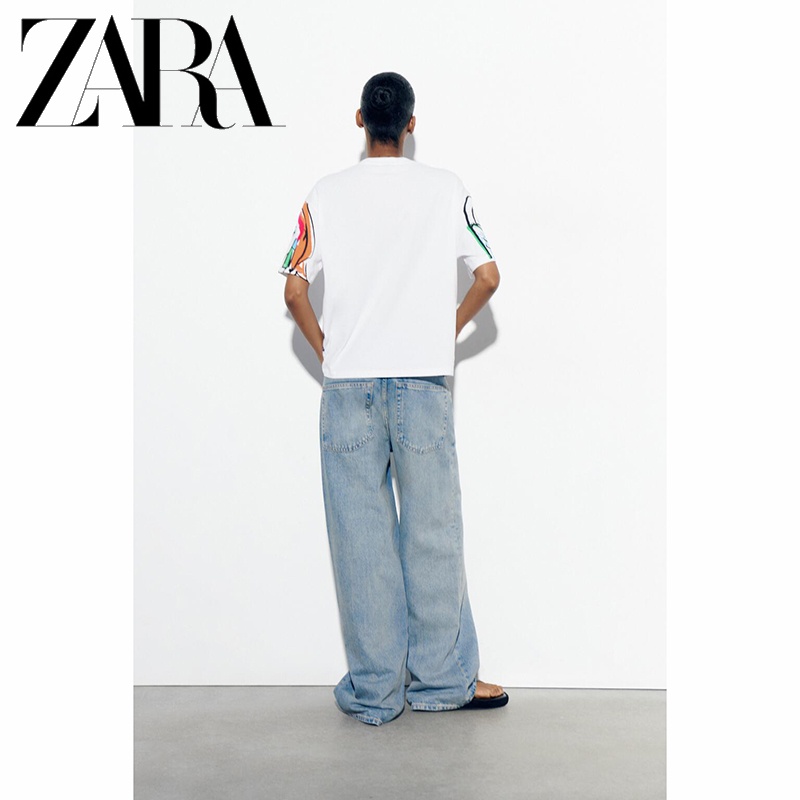 Zara Áo Thun Nhung In Họa Tiết Xinh Xắn Dành Cho Nữ
