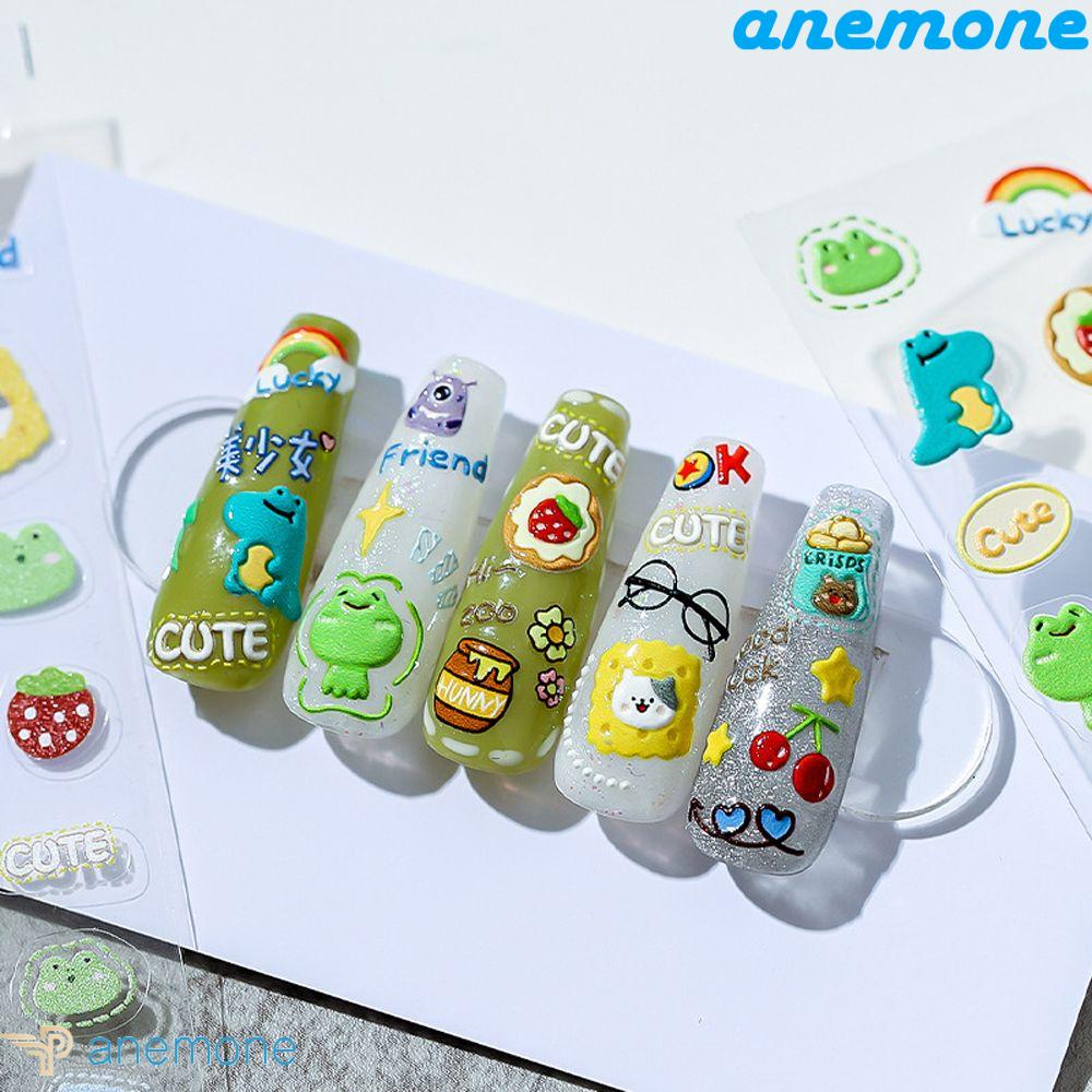 [Hàng mới về] Miếng dán móng trang trí nghệ thuật tự dính hình hoạt hình nổi 3D cho bé gái DIY