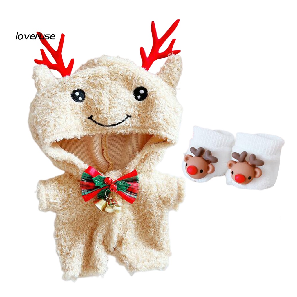 Áo Liền Quần Có Nón Bằng Vải Cotton 20cm Dành Cho Búp Bê 20cm