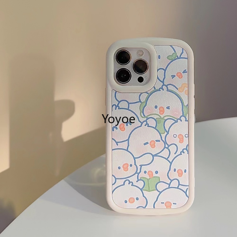 Ốp Điện Thoại Silicon Mềm Chống Sốc Họa Tiết Chú Vịt Hoạt Hình Bảo Vệ Ống Kính Máy Ảnh Cho iPhone 14 13 12 11 Pro Max Plus