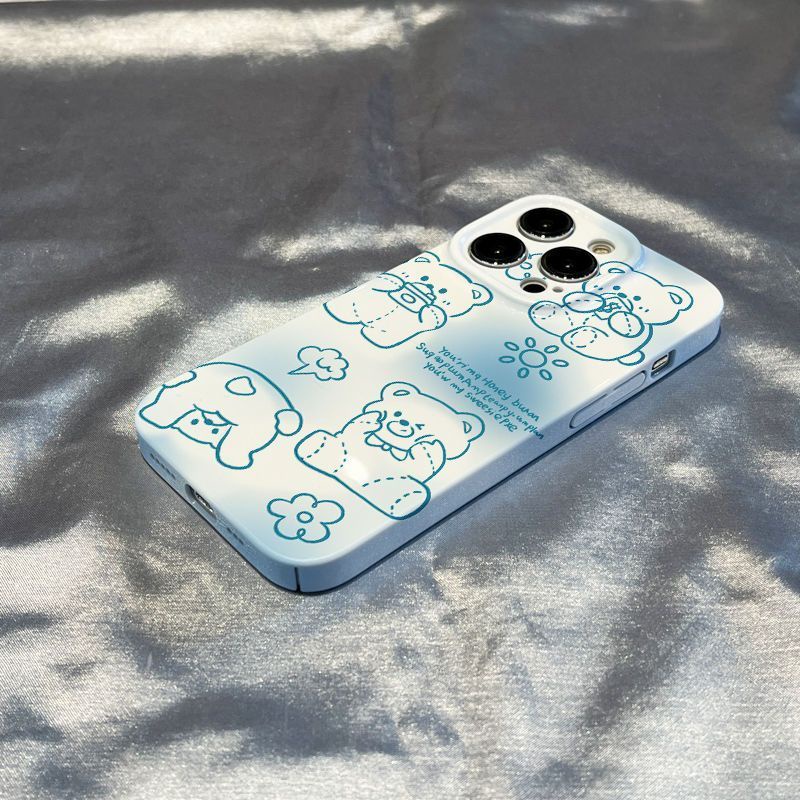 Ốp Điện Thoại Màu Gradient Hình Gấu Dễ Thương Cho Iphone 78 14pro max 11I 13 12 A7JN