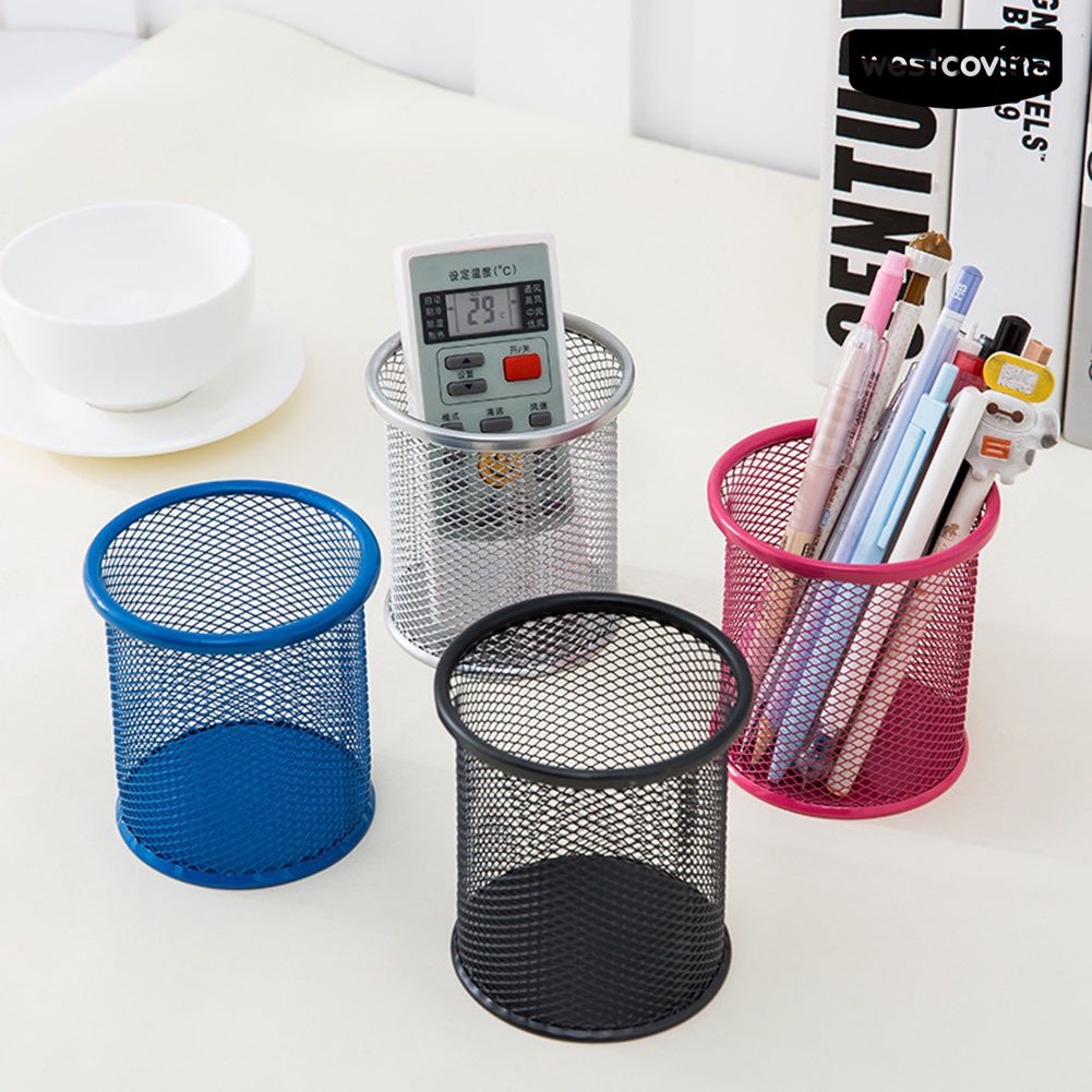 [COD]♪Giá Đỡ Bút Bằng Kim Loại Dạng Lưới Để Bàn Văn Phòng Tiện Lợi