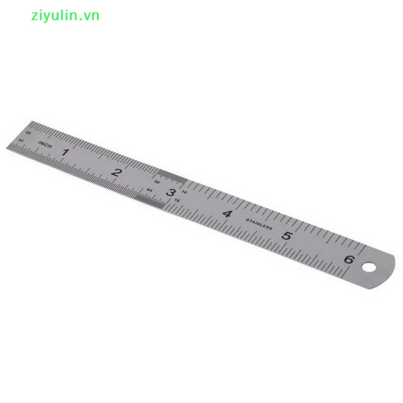 Thước Đo Thẳng Bằng Thép Không Gỉ Hai Mặt 15cm 6 Inch