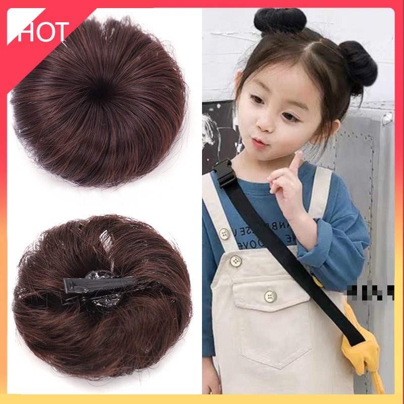 Tóc Giả Đính Hoa Vải Lụa Xinh Xắn Đáng Yêu Cho Bé Gái