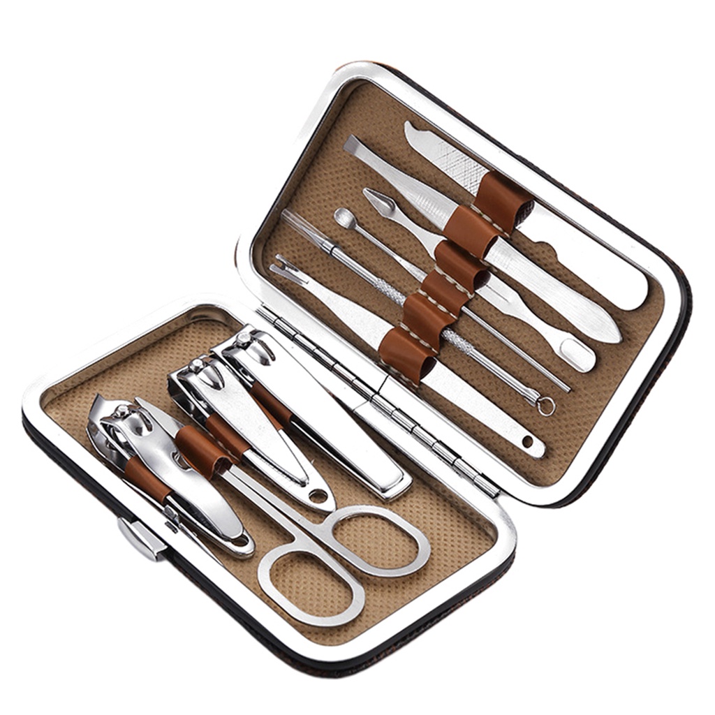 Bộ 10 Dụng Cụ Chăm Sóc Móng Bằng Thép Không Gỉ Tiện Dụng