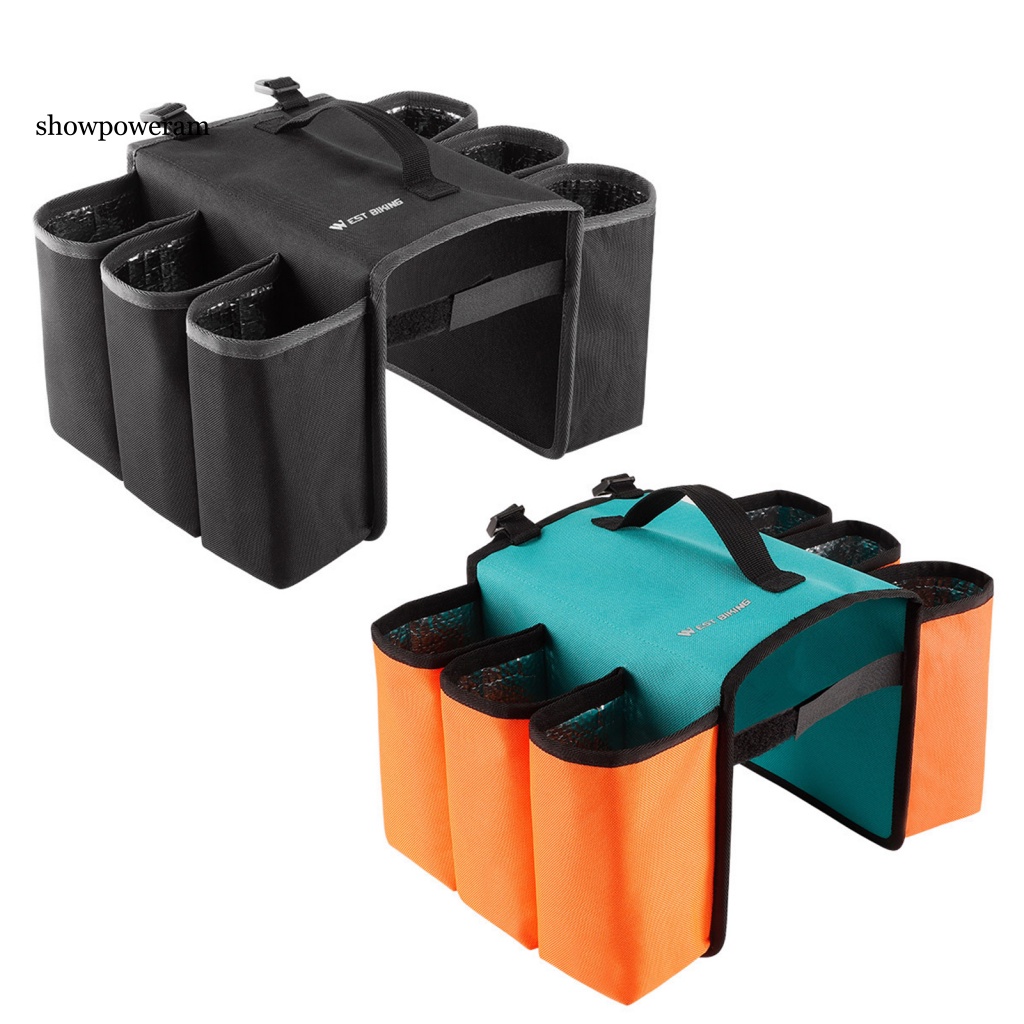 Túi Đựng Đồ Uống Hai Mặt 6 Ngăn Gắn Yên Xe Đạp Chống Nước