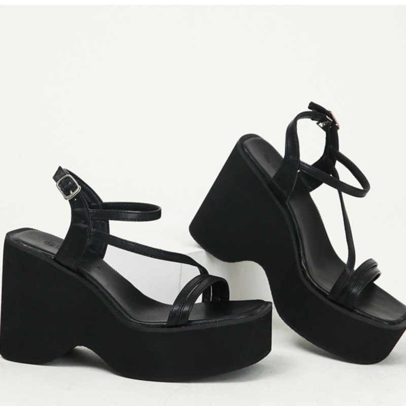 Giày Sandal Cao Gót 8CM Đế Xuồng Dày 35-40 Chống Thấm Nước Phong Cách Mới Mùa Xuân 2023