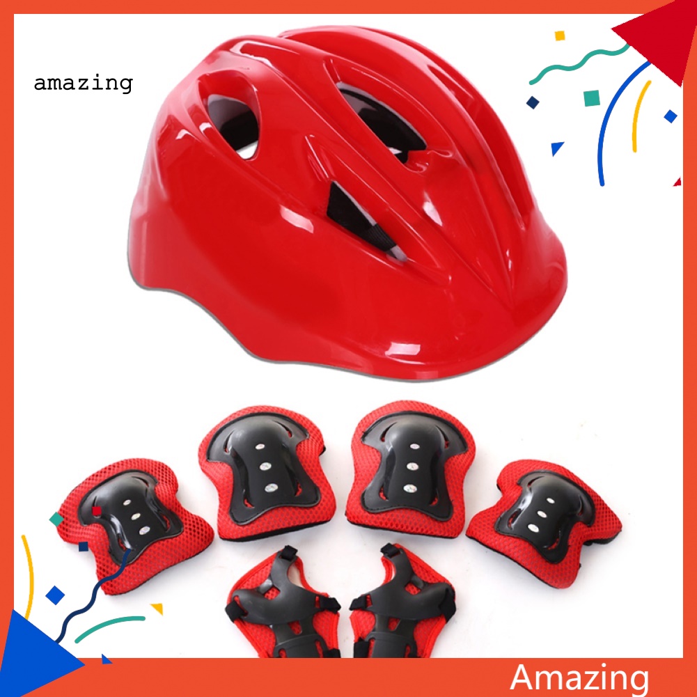 Set 7 Phụ Kiện Bảo Vệ Đầu Gối / Mũ Bảo Hiểm / Trượt Ván Dành Cho Trẻ Em