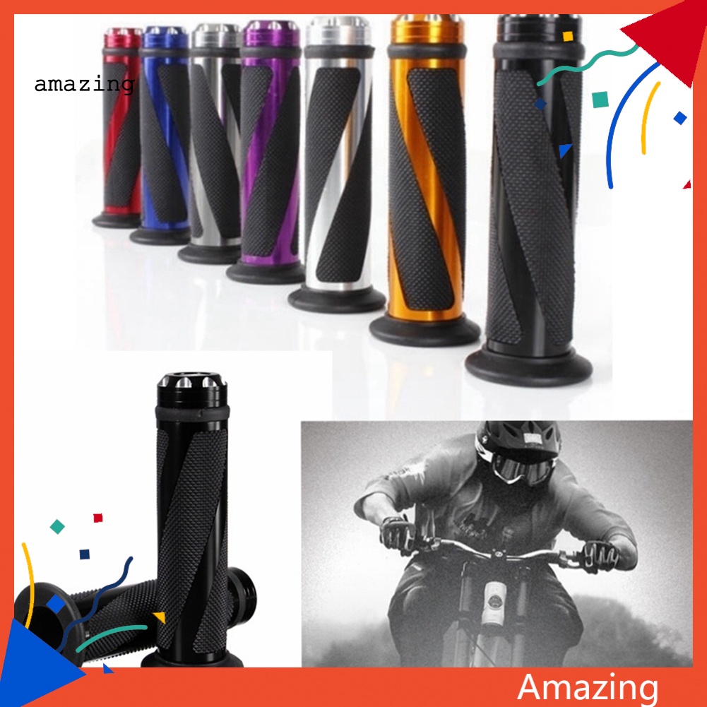 1 Cặp Vỏ Bọc Tay Lái Xe Máy Bằng Cao Su Và Nhôm Kích Thước 7 / 8 Inch