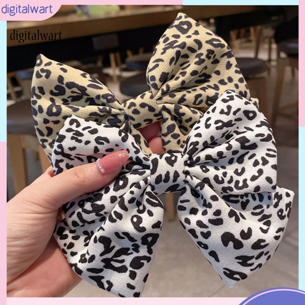 Kỹ Thuật Số| Kẹp Tóc Nơ Họa Tiết Da Báo Tinh Tế Dễ Sử Dụng Cho Bạn Gái