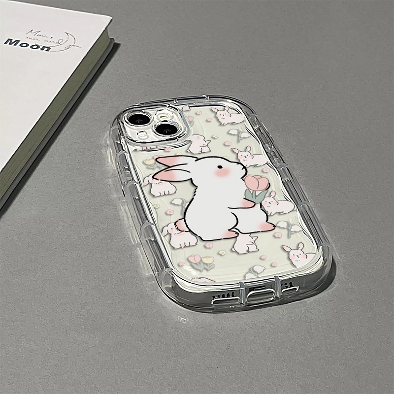Ốp Điện Thoại TPU Silicone Mềm Trong Suốt Chống Sốc In Hình Thỏ Dễ Thương Cho IPhone 14 13 12 11 Pro XS Max X XR 7 + 8 Plus