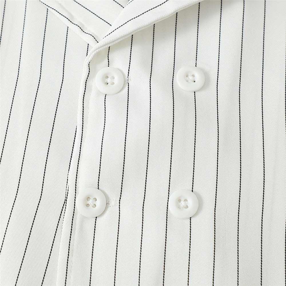 Set Đồ 3 Món Gồm Áo Sơ Mi Ngắn Tay Cà Vạt + Áo Vest Kẻ Sọc + Quần Ngắn Phong Cách Anh Quốc Cho Bé Trai 4-7 Tuổi