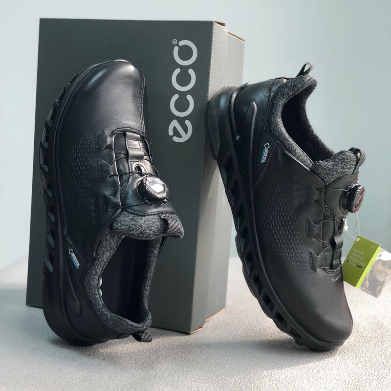 Giày Thể Thao Bằng Da Thật Màu Trắng Đen Cho Nam Tập Đánh Golf