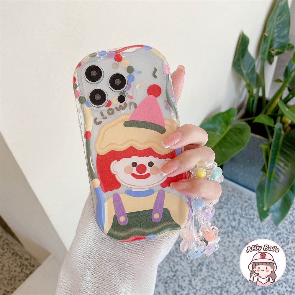 Ốp Điện Thoại TPU Dẻo Họa Tiết Chú Hề &amp; Hoa Kèm Vòng Đeo Tay Chống Sốc Cho IPhone 14 Pro Max 11 12 11 Pro Max X XS 7Plus