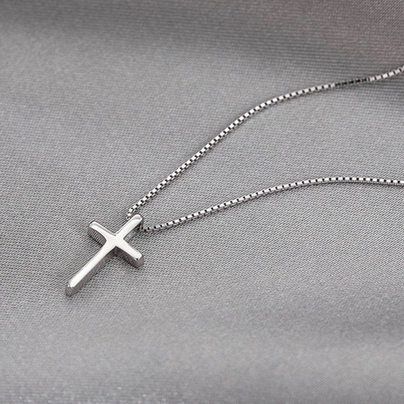 Vòng cổ Mạ Bạc 925 Mặt Thánh Giá Đơn Giản Cho Nữ