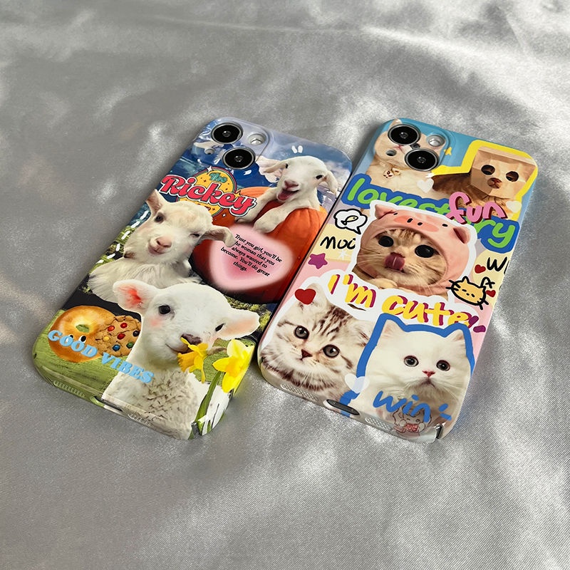 Ốp Điện Thoại Cứng Bảo Vệ Toàn Diện In Họa Tiết Chú Mèo Dễ Thương Dành Cho Iphone 7 12 / Xr Xs / apple 14 Pro 118 13 S6NX