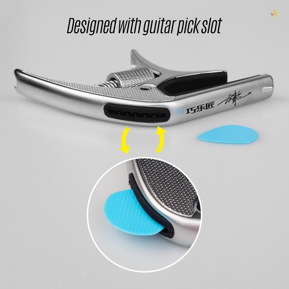 Kẹp Capo Một Tay Cầm Đơn Bằng Hợp Kim Kẽm Đa Chức Năng Với Khe Cắm Ngựa Đàn Guitar Điện Acoustic Guitar Bass Ukulele