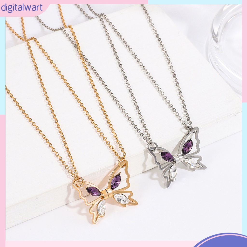 [IGT] Vòng cổ Mặt Hình Bướm Rỗng Mạ Điện Thanh Lịch Lên Màu Nhanh Thời Trang Cho Nữ