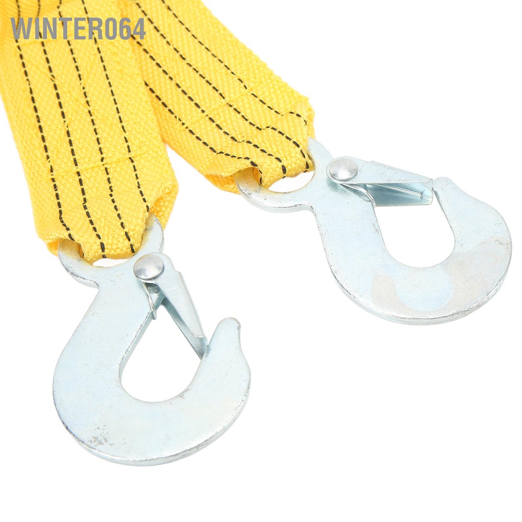 Winter064 Dây đai kéo ô tô 4m 3T có móc Thép Polypropylene cường độ cao cho xe tải rơ moóc khẩn cấp