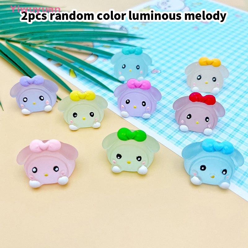 Bộ 2 Tượng Trang Trí Phát Quang Hình Hoạt Hình Mini Bằng Nhựa Resin Mới