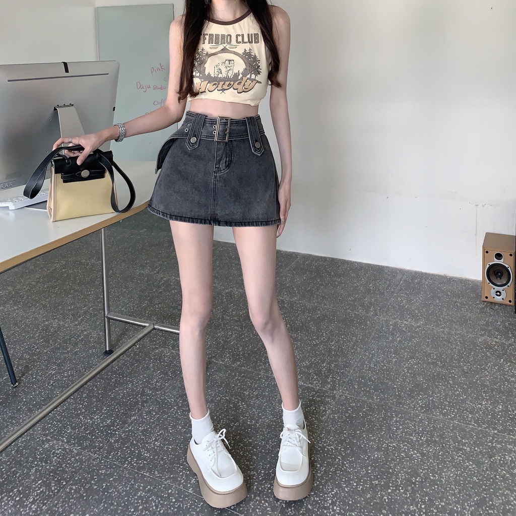 NZN Chân váy jean Ngắn Lưng Cao Ôm Dáng Phong Cách Hàn Quốc Cho Nữ