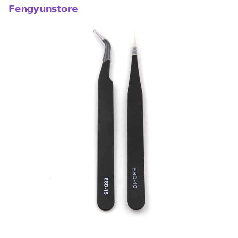 Set 2 Nhíp Cong Dài Chống Tĩnh Điện Màu Đen Thời Trang