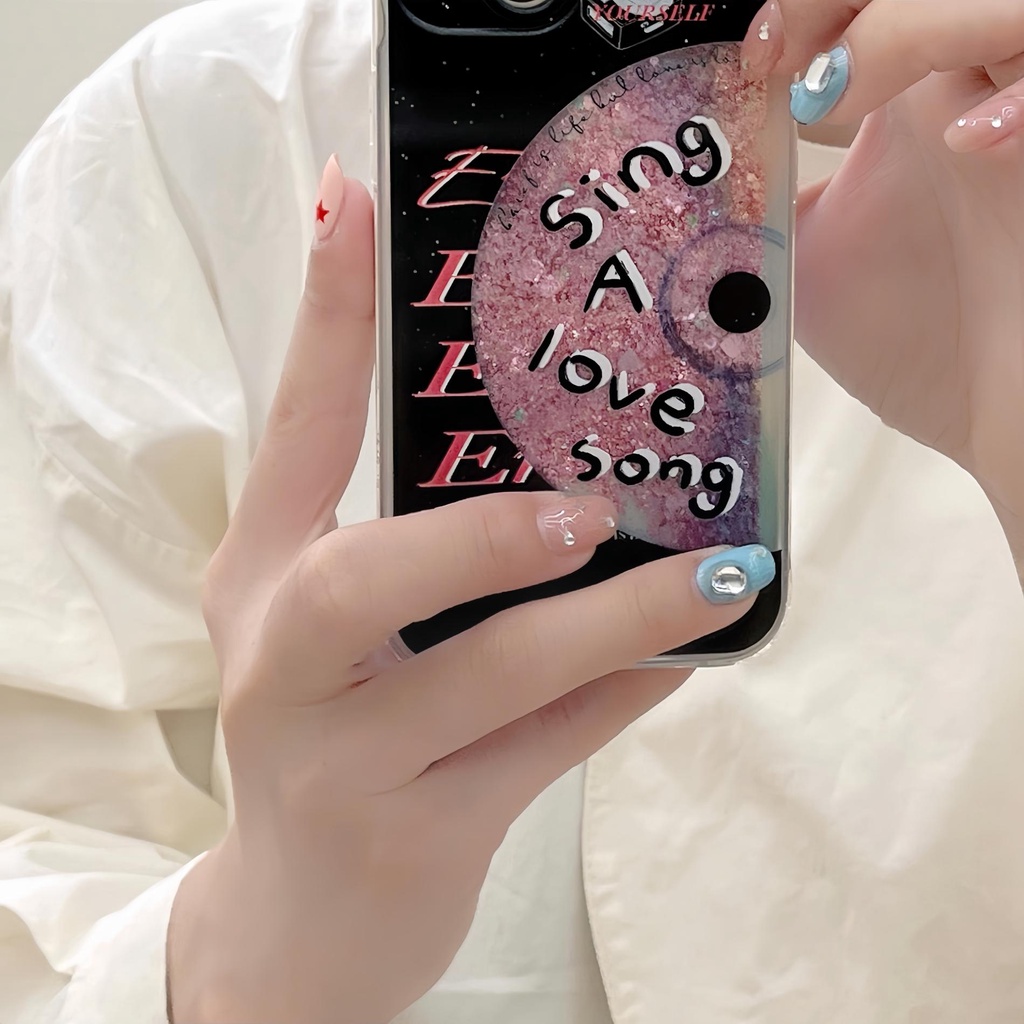 Ốp Điện Thoại TPU Dẻo Họa Tiết CD Có Nước Kim Tuyến Lấp Lánh Chống Rơi Cho iPhone11 12 13 14 Pro Max