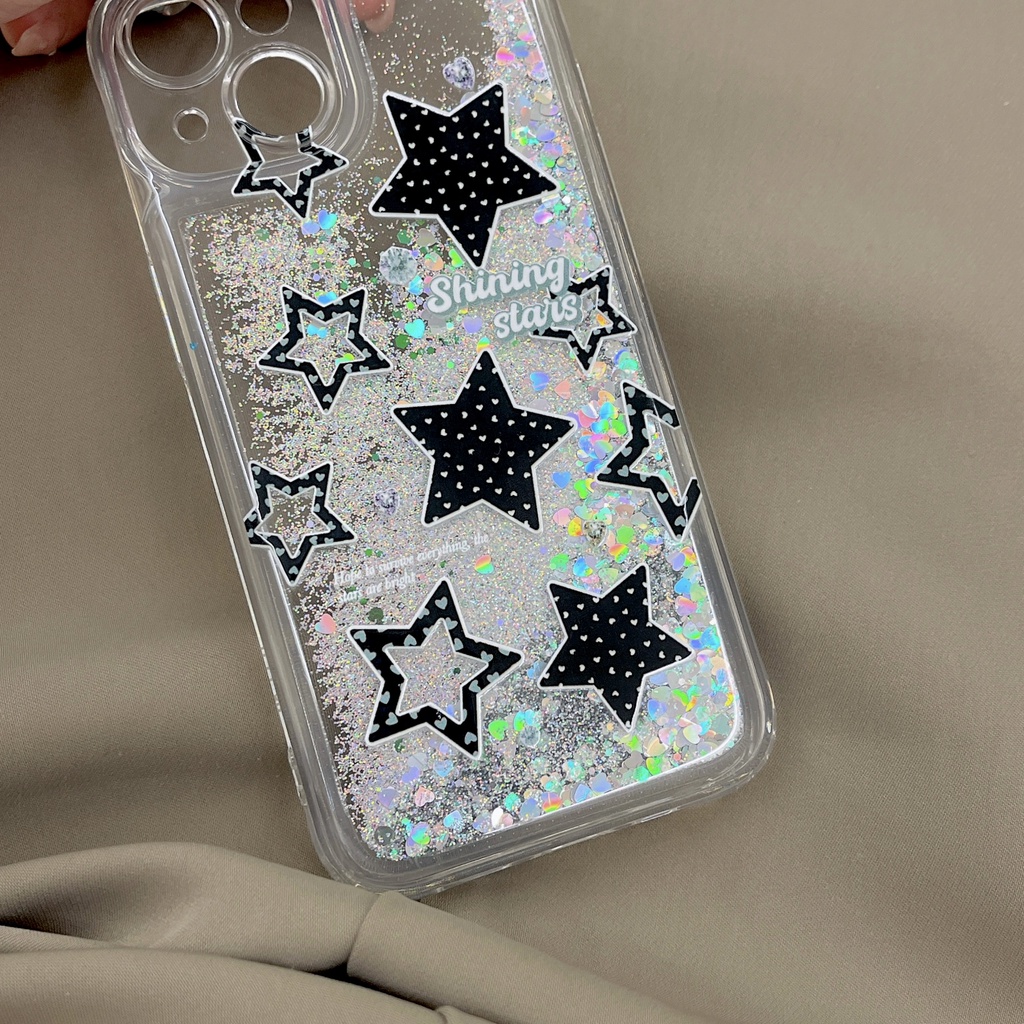 Ốp Điện Thoại TPU Mềm Trong Suốt Phối Kim Tuyến Nước Chống Rơi Cho iPhone11 12 13 14 Pro Max