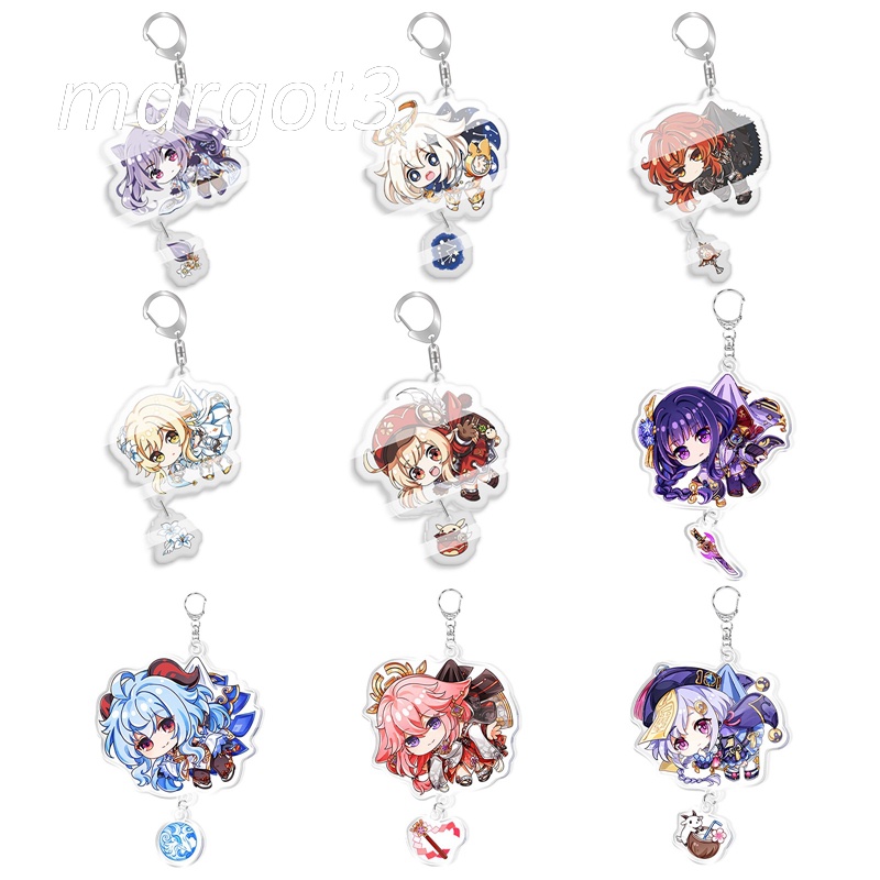 Móc Khóa Hình Nhân Vật Game Genshin Va Chạm Bằng Acrylic Dễ Thương