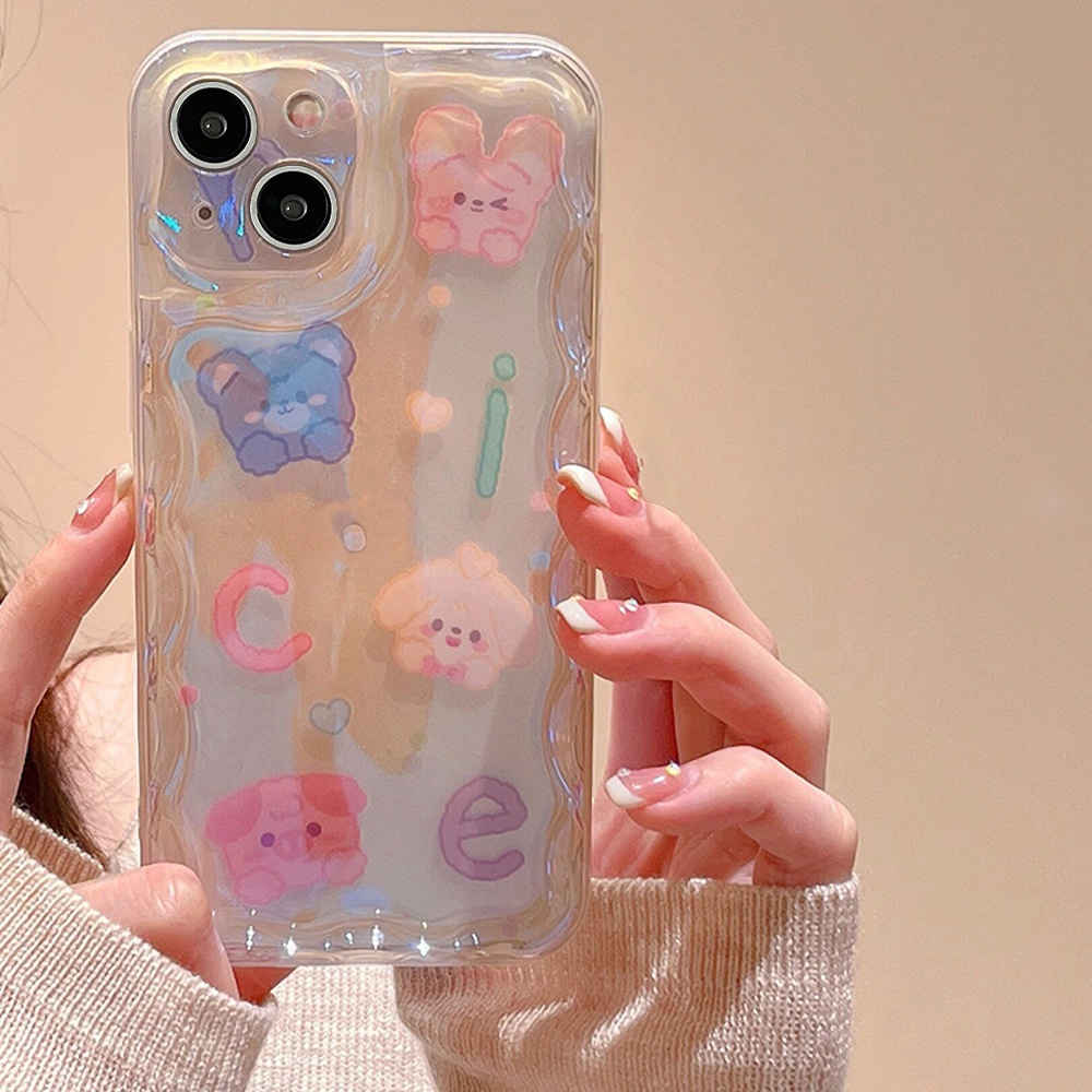 Ốp Điện Thoại TPU Mềm Blu-ray In Hình Thú Hoạt Hình Chống Rơi Cho IPhone 14 13 12 11 Pro Max 1 / 2 / 3 / Pro2