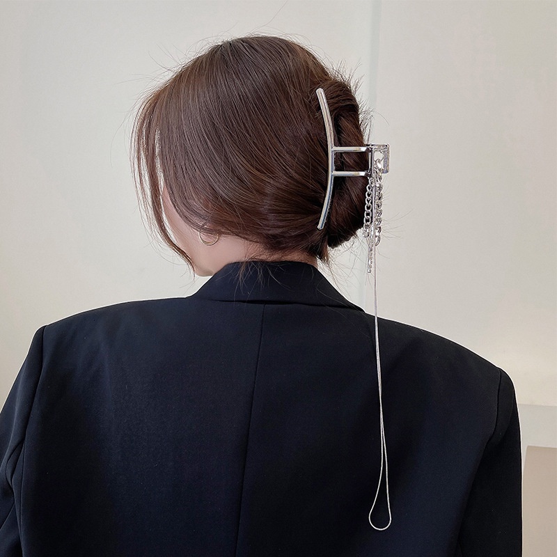 Kẹp Tóc Đa Góc Bằng Kim Loại Màu Bạc Thời Trang