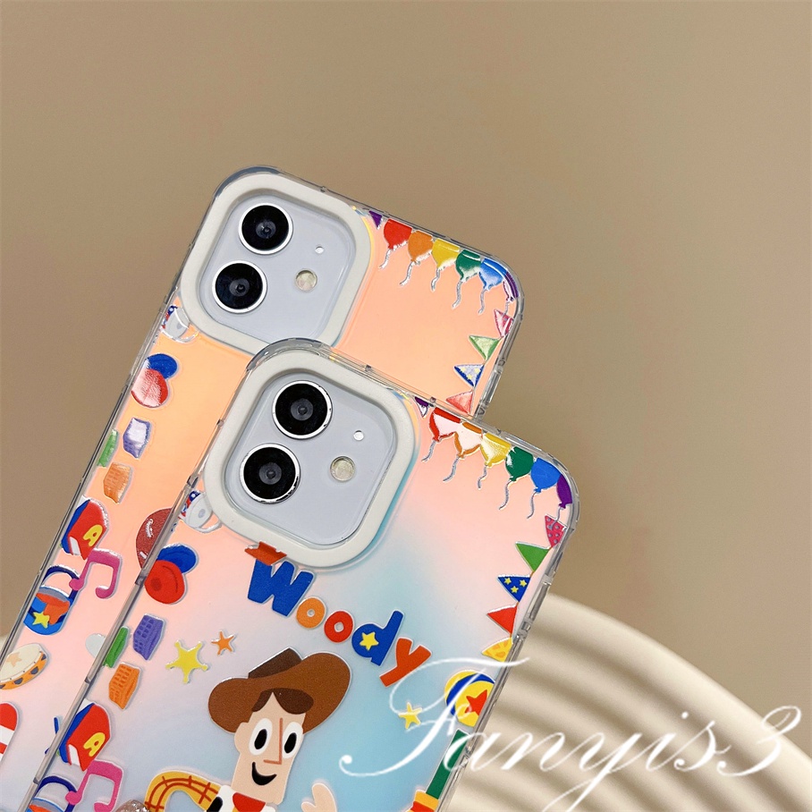 Ốp Điện Thoại TPU Mềm Chống Sốc Màu Laser Gradient In Hoạt Hình Toy Story Cho IPhone 14 13 12 11 Pro Max X XR Xs Max 8 7 + SE 2020