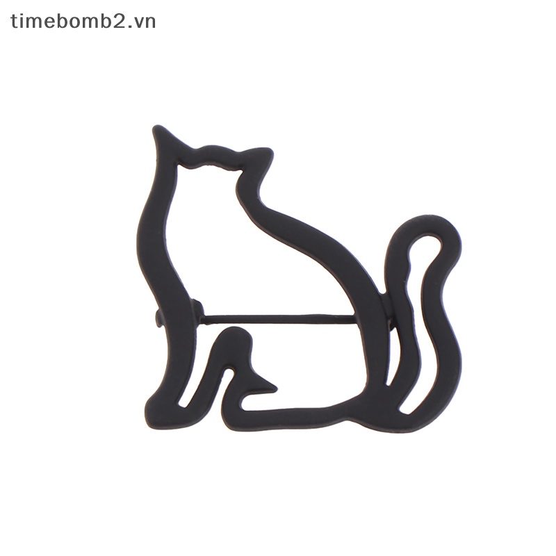 {Timebomb} Ghim Cài Áo Sweater / Khăn Choàng Hình Mèo Nhỏ Khoét Rỗng Dễ Thương Cá Tính Cho Nữ