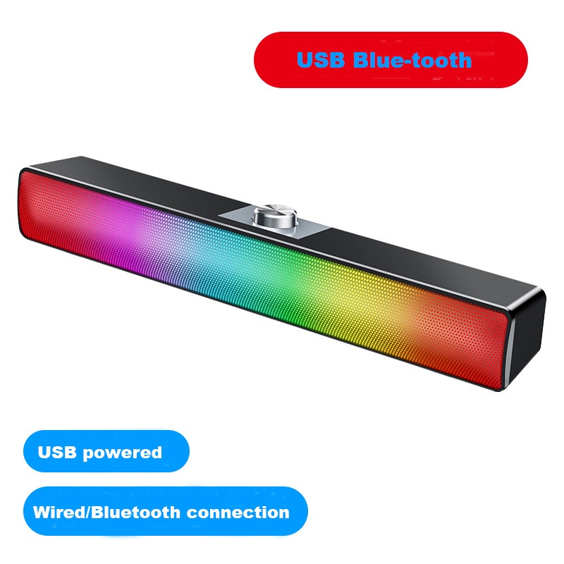Loa Âm Thanh Vòm Siêu Trầm Có Đèn LED Kết Nối Bluetooth USB Cho PC Laptop Điện Thoại Máy Tính Bảng MP3