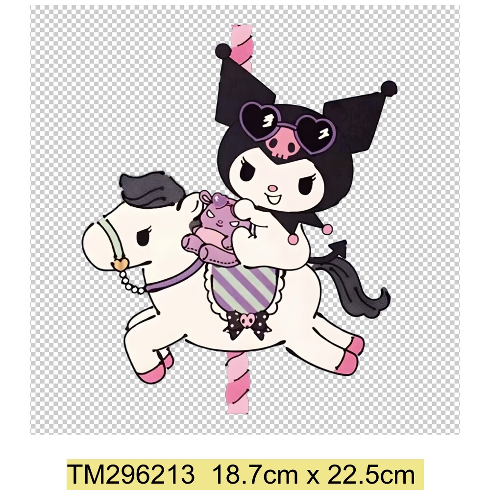 Kuromi Cuộn Sticker Ủi diy Hình Hoạt Hình Dễ Thương