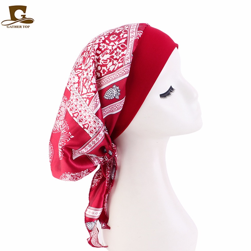 Mũ Satin Rộng Vành Co Giãn In Họa Tiết Cướp Biển