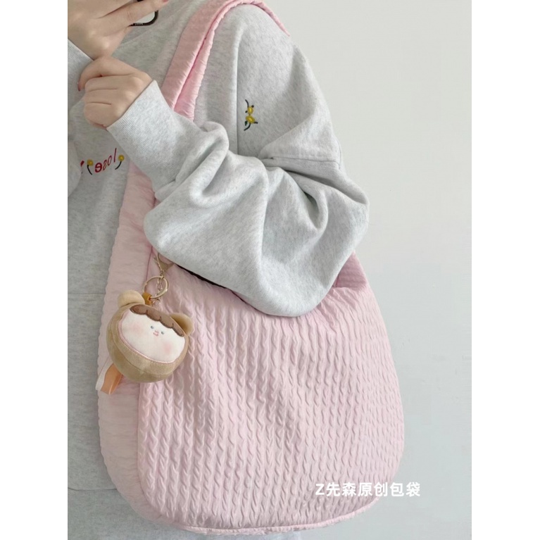 Túi vải bố dung tích lớn Túi đeo một bên vai nữ thường ngày kiểu Nhật cho nữ Túi đeo chéo 31x42x15