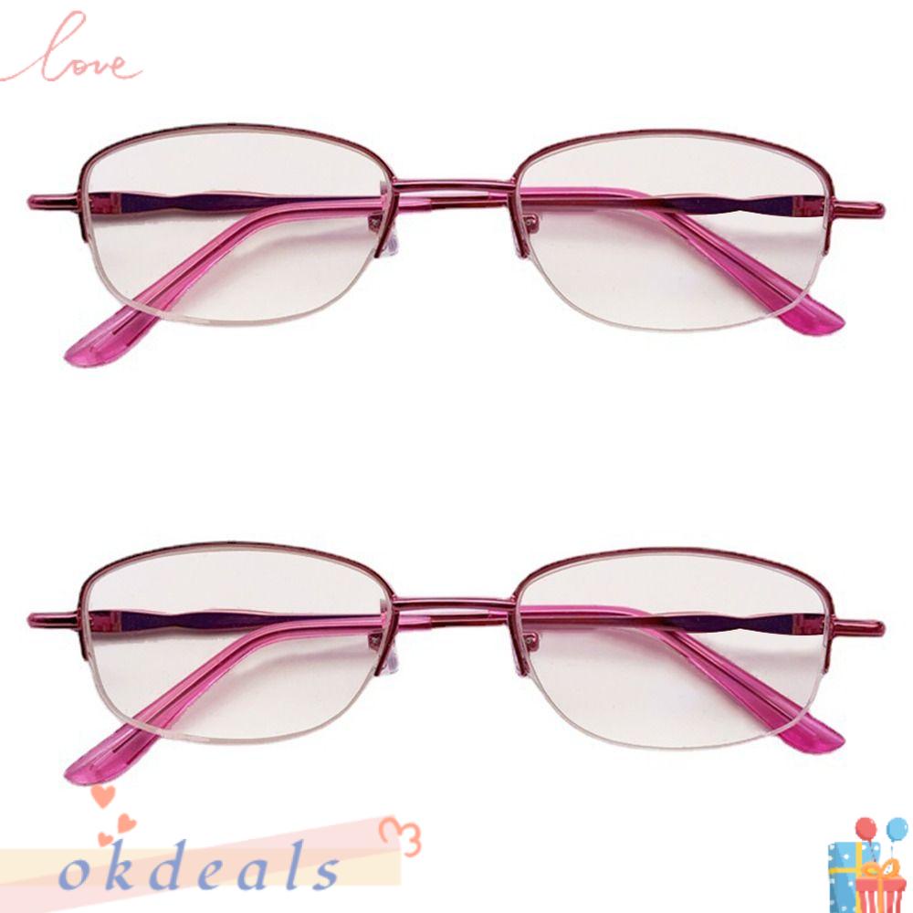 Kính Đọc Sách Nửa Gọng Đơn Giản Chống Ánh Sáng Xanh Phong Cách Vintage Thời Trang