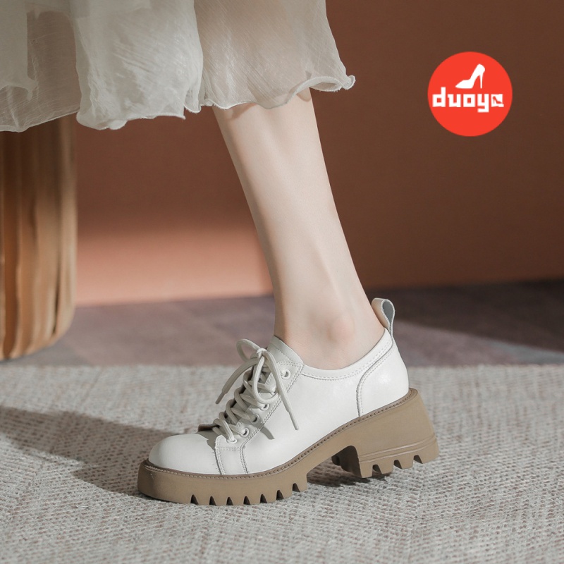 Duoya Giày Da Thật Đế Dày Buộc Dây Kiểu Anh Nhật Bản ~ [Hàng Có Sẵn]