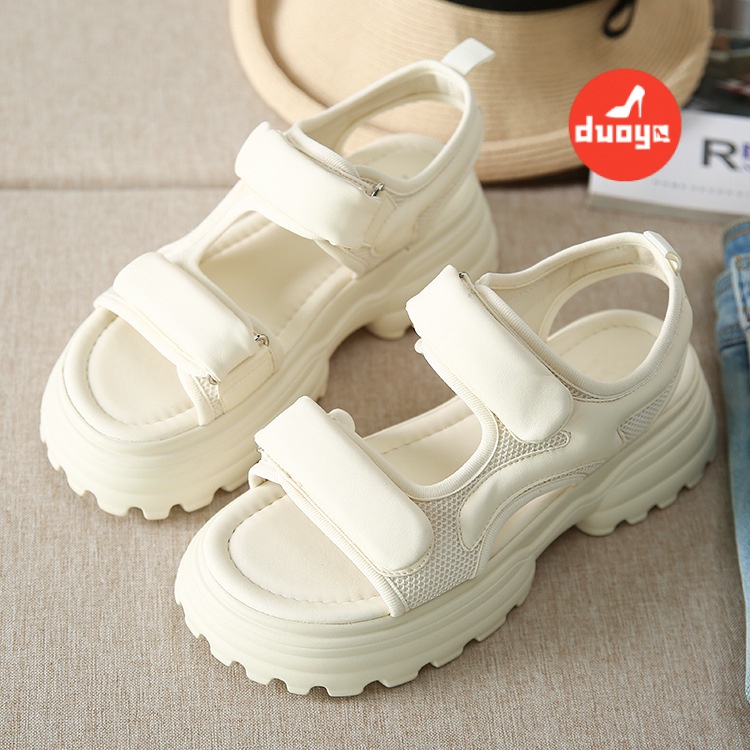 Duoya Factory Hair ~ [Hàng Có Sẵn] Giày Sandal Roman Hở Ngón Đế Dày Nhẹ Nhàng Phong Cách Hàn Quốc Cho Nữ Miễn Phí Vận Chuyển