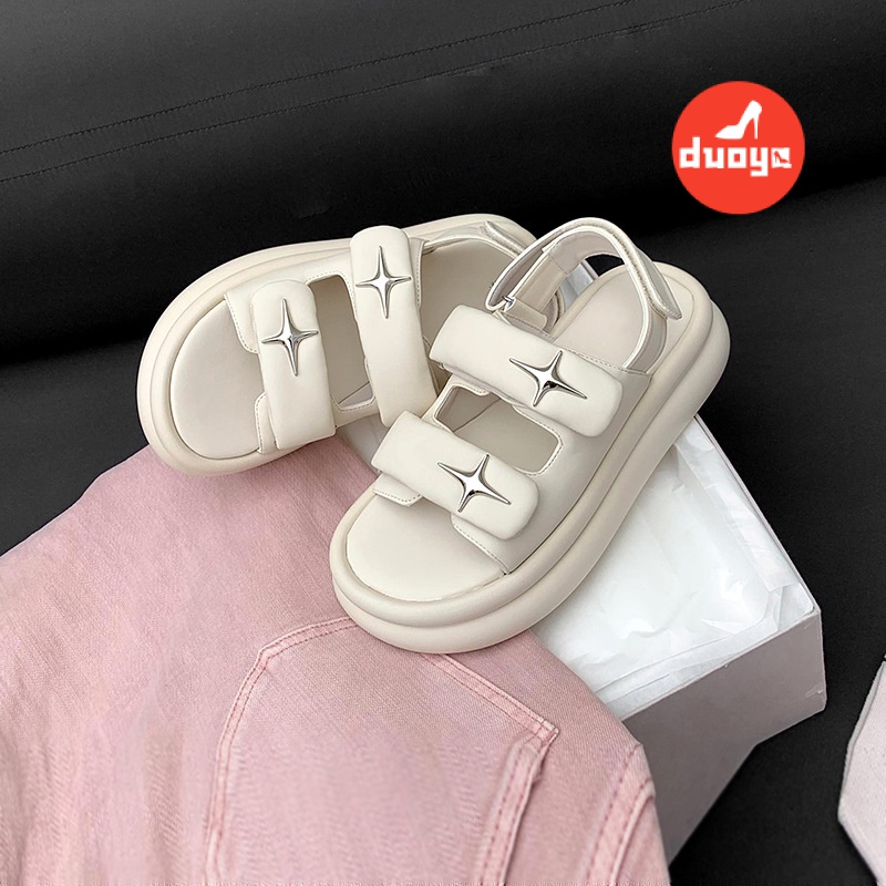 Tóc Thẳng Của Nhà Máy Duoya ~ [Hàng Có Sẵn] [Hàng Có Sẵn] [Hàng Có Sẵn] Đá Theo Dõ●Giày Sandal Đế Dày Tăng Chiều Cao Mùa Hè Cho Nữ Miễn Phí Vận Chuyển
