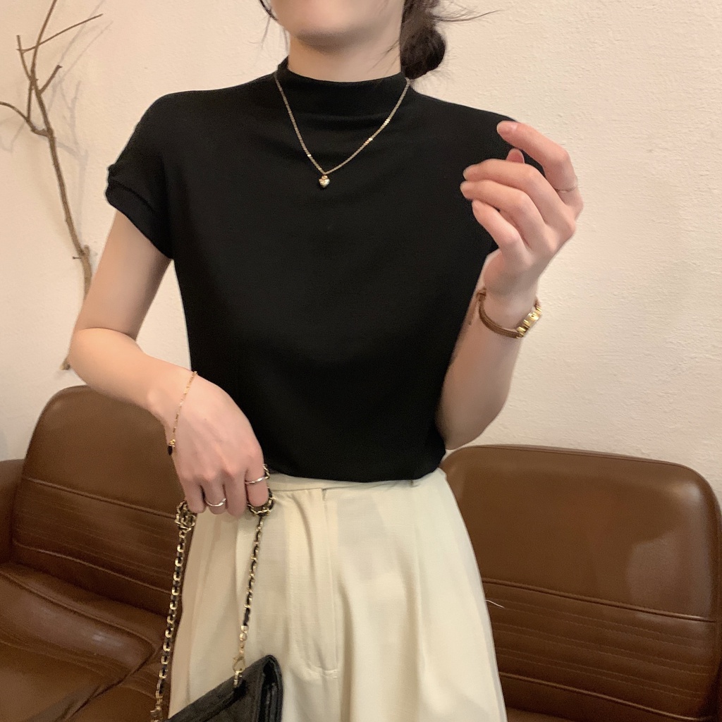 Áo Thun Nữ Ngắn Tay Cổ Bẻ Thời Trang Hàn Quốc