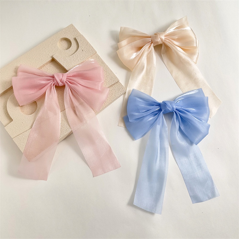 1 Kẹp Tóc Nơ Lưới Lấp Lánh Mẫu Mới 2023