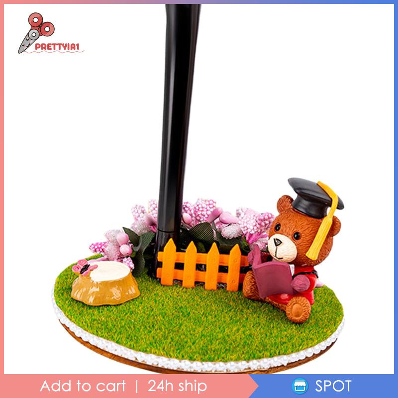 [Prettyia1] Đèn Bàn Mini Kèm Bút Mực Thủ Công Hình Gấu Dành Cho Trẻ Em