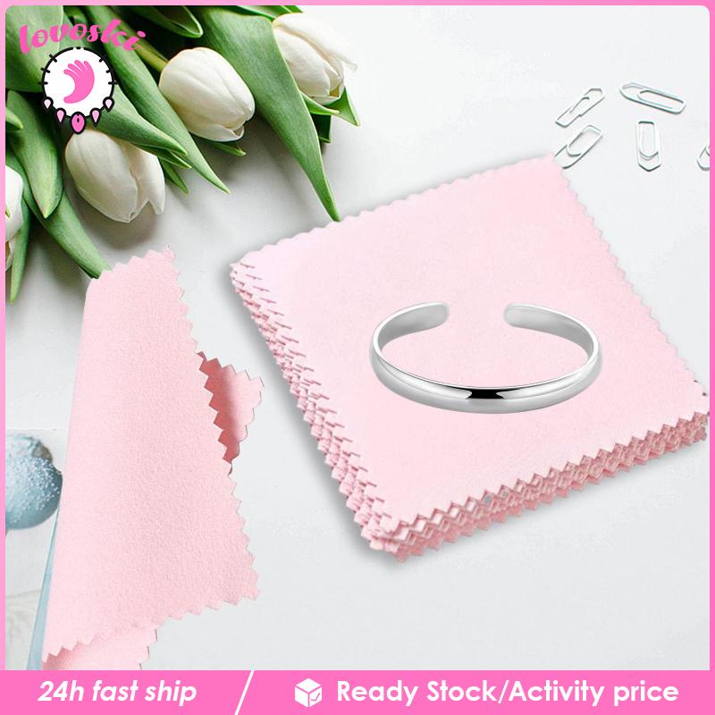 [Lovoski] Bộ 10 Khăn Lau Chùi Đánh Bóng Trang Sức Nhẫn Bạc