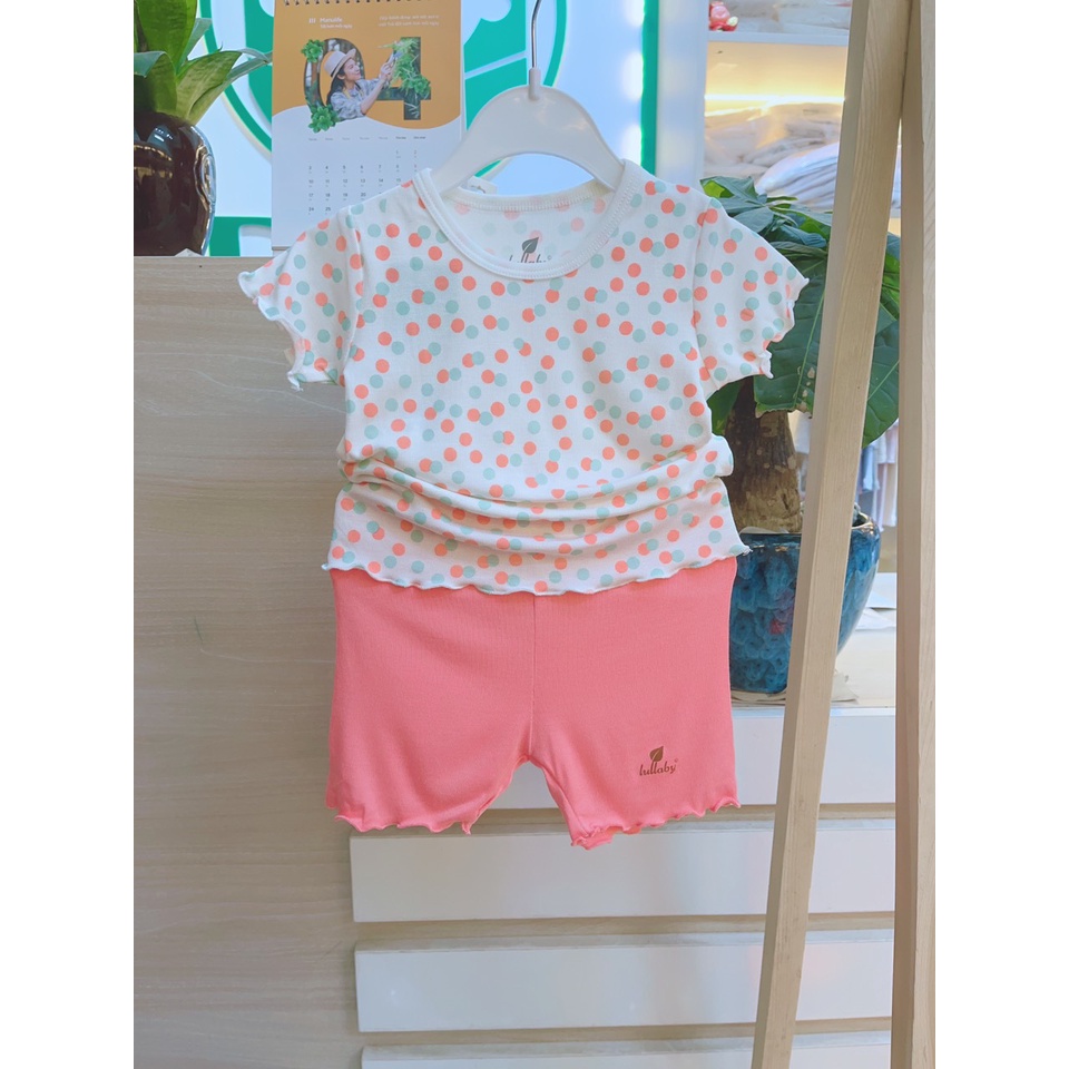 LULLABY - Bộ cộc tay nhún gấu bé gái chất petit Lullaby size 9m-4y