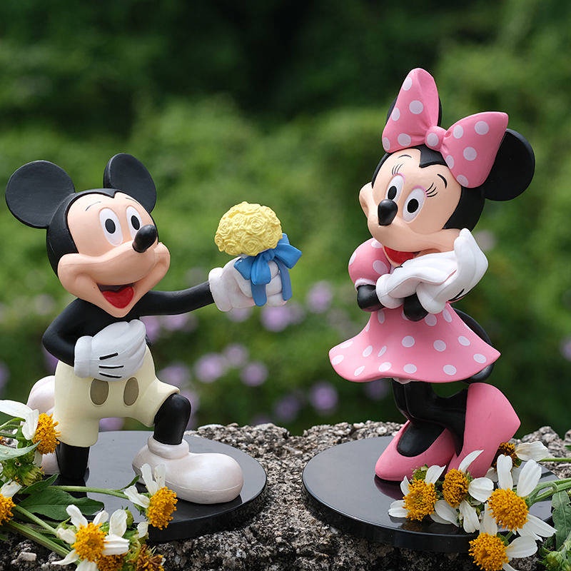 Wedding White Wedding Dress Mickey Minnie Wedding Shoes Box Hand Office Cake Ornaments Mickey Mouse Doll Toy Gift Model chei