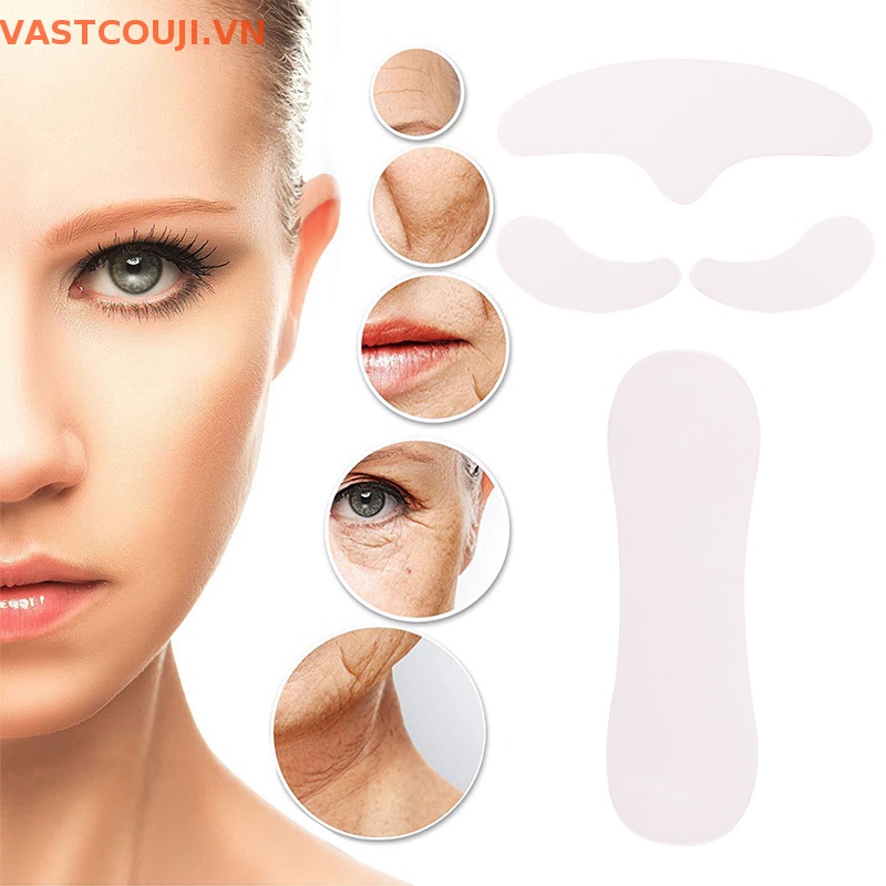 Bộ 4 Miếng Dán Chống Lão Hóa Chống Nếp Nhăn Cho Vùng Trán / Mắt Có Thể Tái Sử