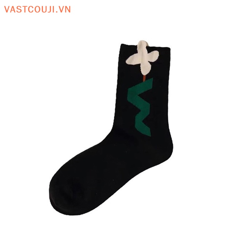 1 Đôi Tất Cotton Thoáng Khí Phong Cách Harajuku Nhật Bản Cho Nữ